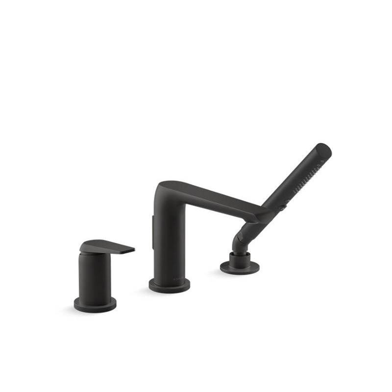 Avid® Deck-mount bath faucet with handshower-related
