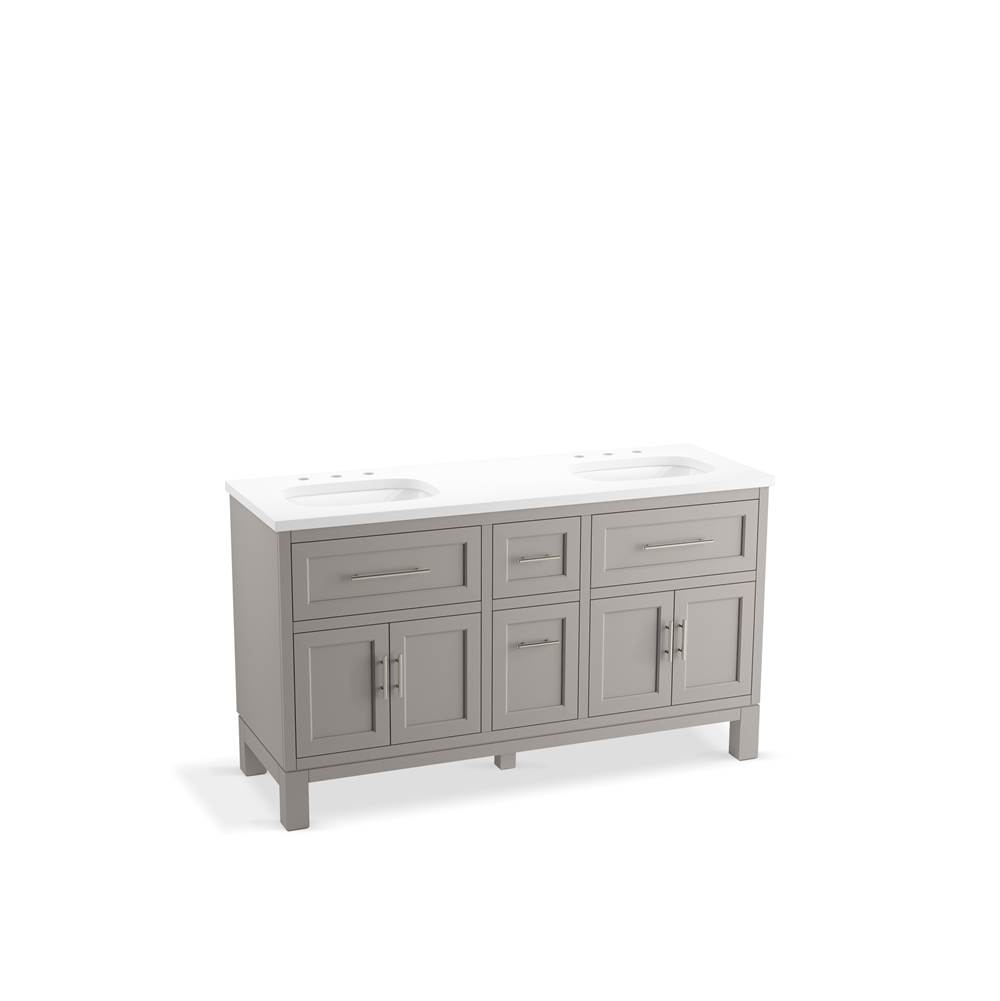 Quo 60 in. Bathroom Vanity Cabinet With Sinks And Quartz Top-related