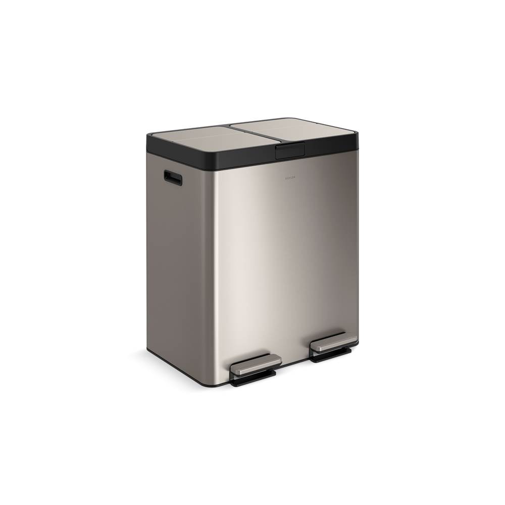 82-Liter Stainless Steel Dual-Bin Step Trash Can-shop