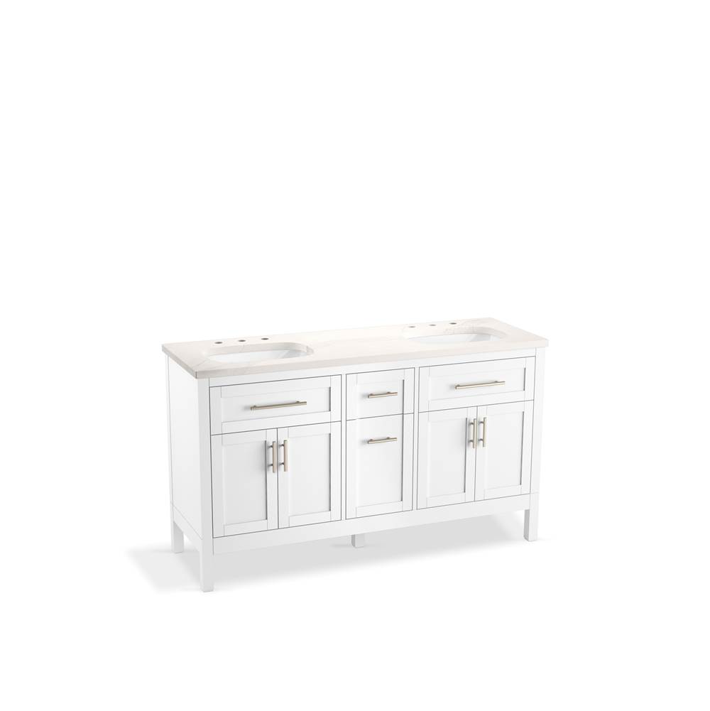 Hadron 60 in. Bathroom Vanity Cabinet With Sinks And Quartz Top-shop