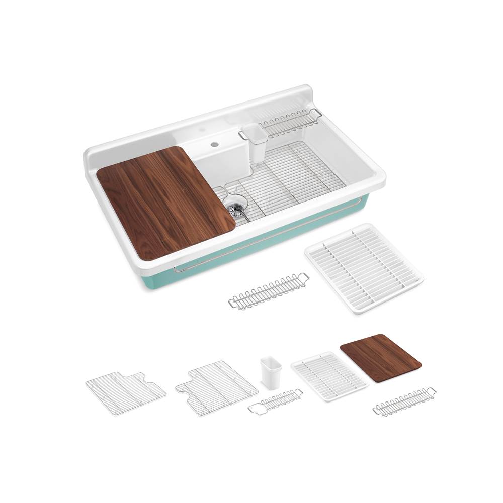 Farmstead 45 in. Top-/Wall-Mount Single-Bowl Workstation Farmhouse Kitchen Sink-related