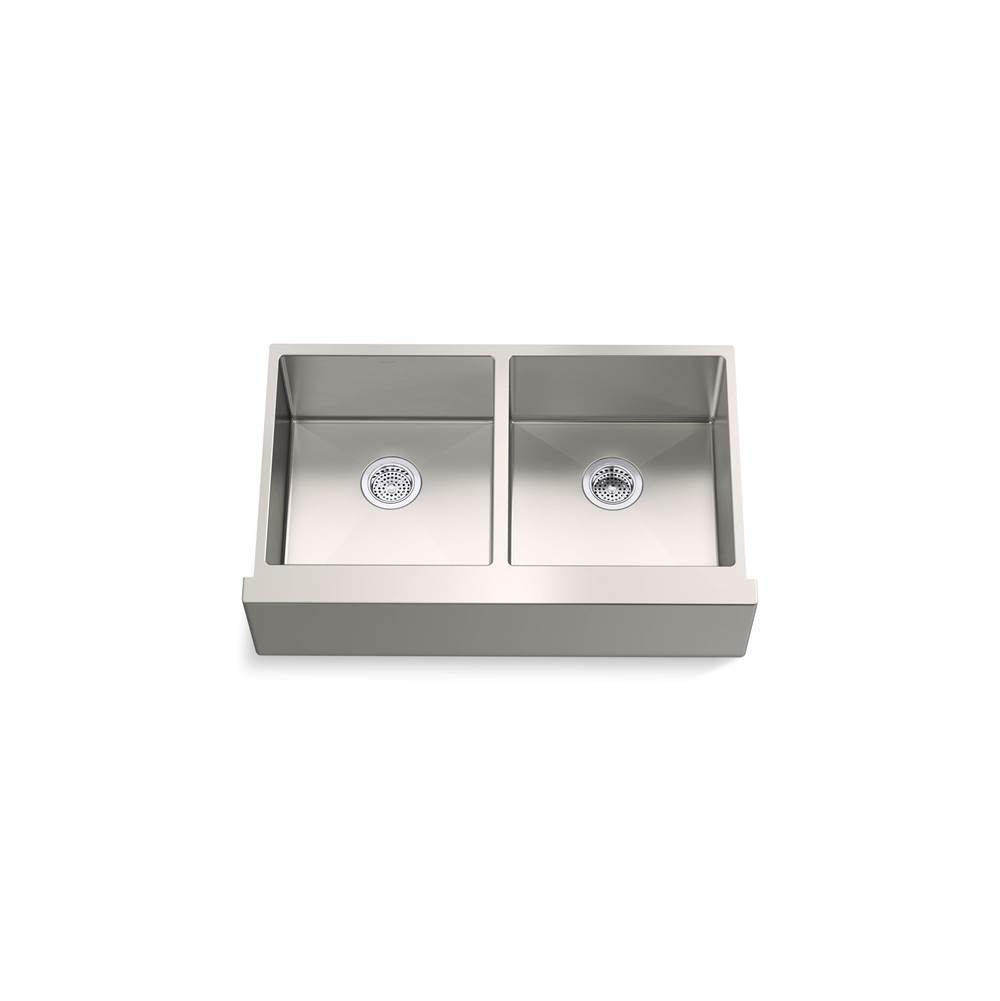 Strive 35-1/2 in. Undermount Double-Bowl Farmhouse Kitchen Sink With Accessories-shop