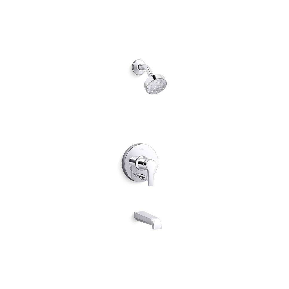 Pitch Rite-Temp Bath And Shower Trim Kit With Push-Button Diverter And Lever Hand-related