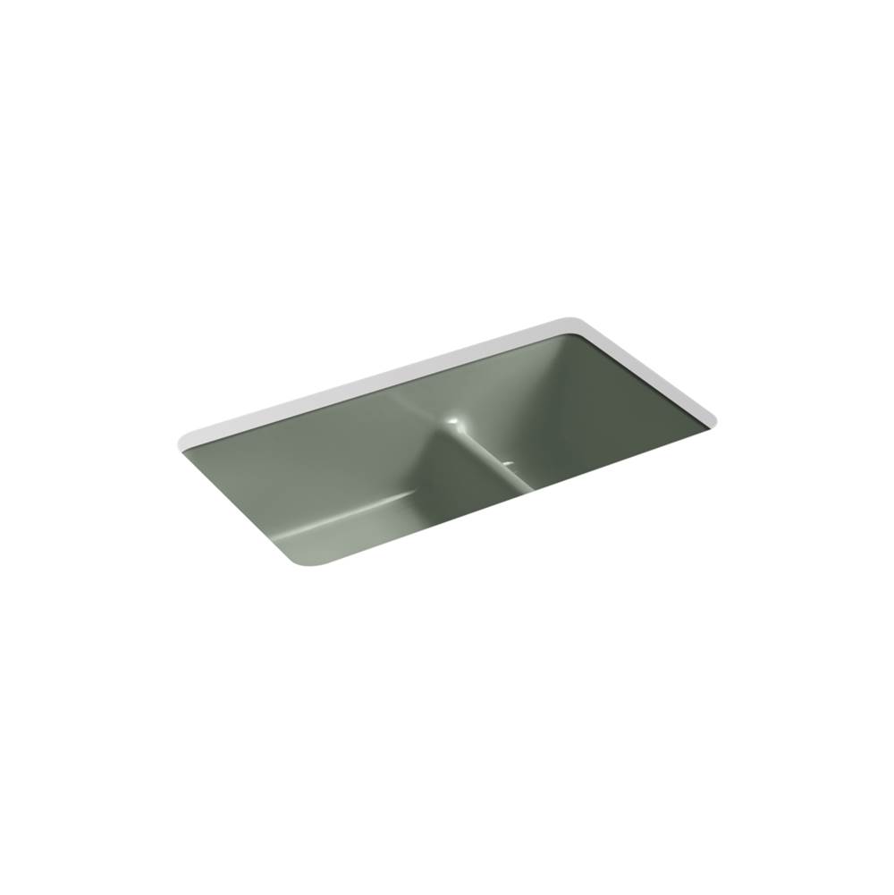 Iron/Tones Smart Divide 33 in. Top-/Undermount Double-Bowl Kitchen Sink-shop