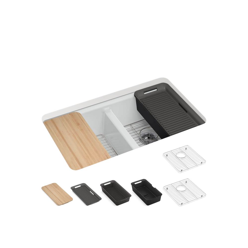 Riverby 33 in. Undermount Double-Bowl Workstation Kitchen Sink-related