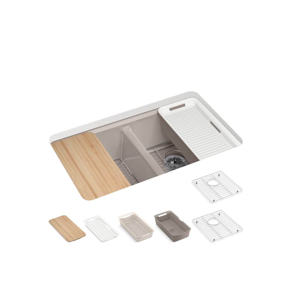 Riverby 33 in. Undermount Double-Bowl Workstation Kitchen Sink-related