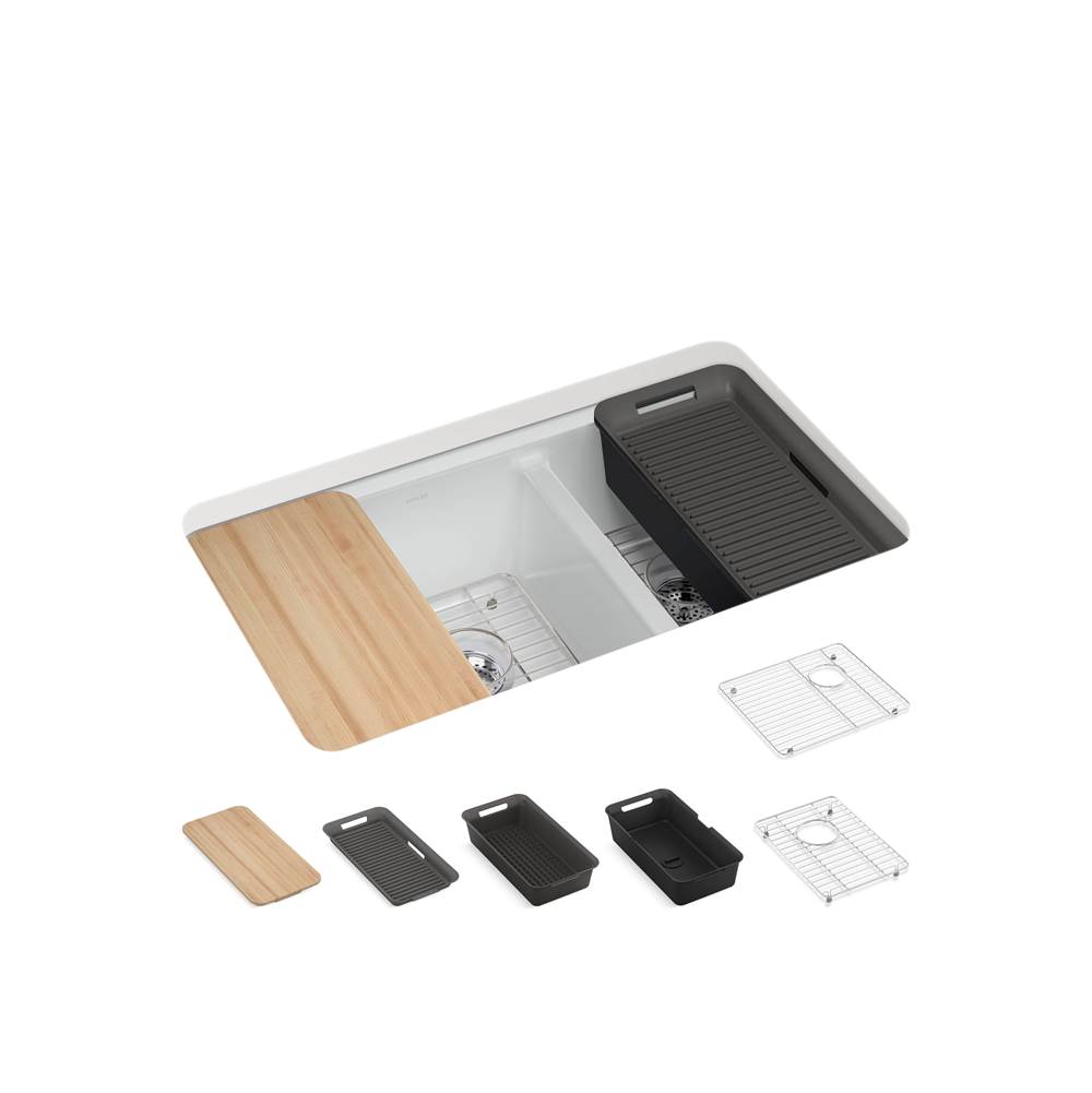 Riverby 33 in. Undermount Double-Bowl Workstation Kitchen Sink-related