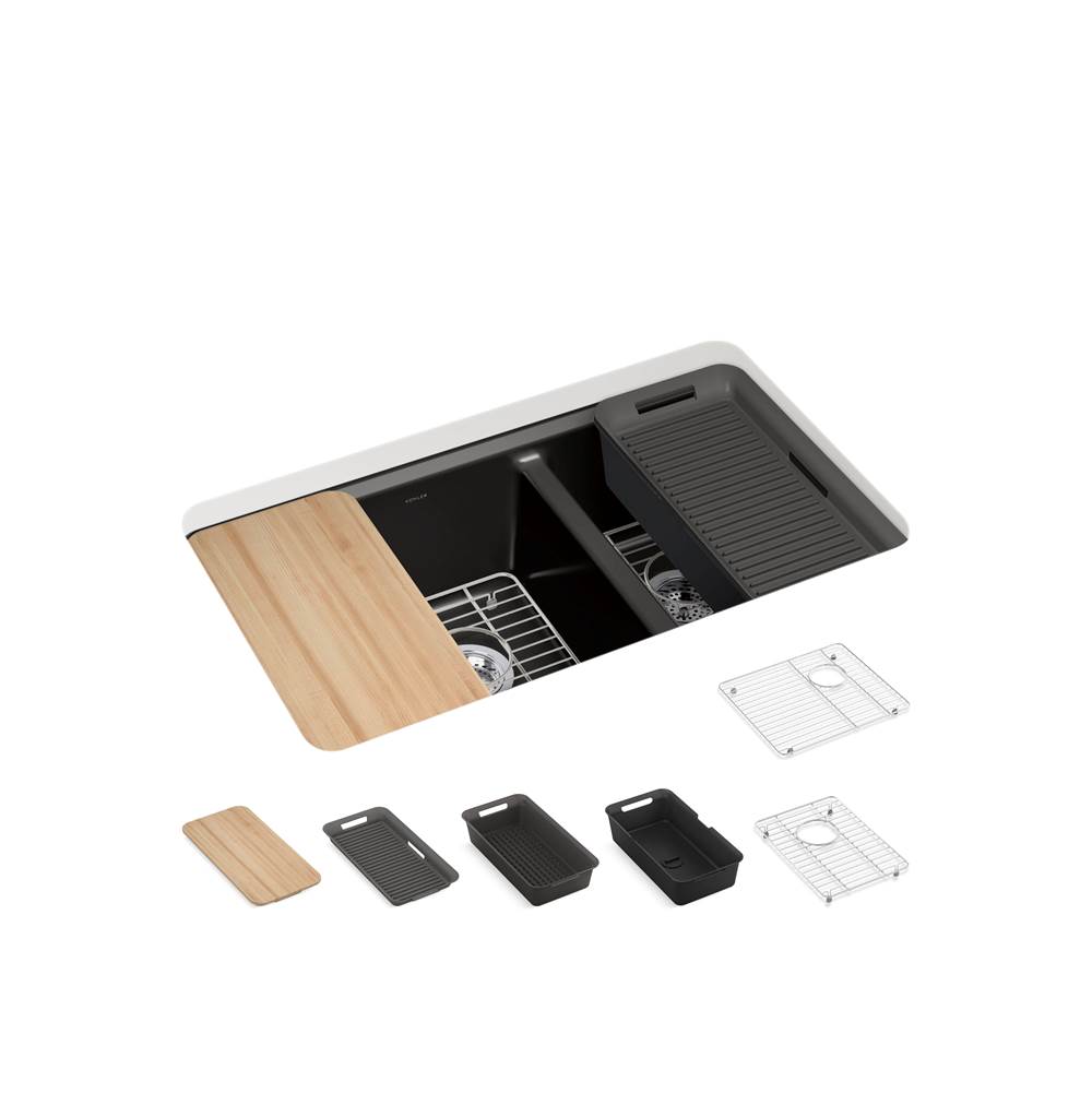 Riverby 33 in. Undermount Double-Bowl Workstation Kitchen Sink-related