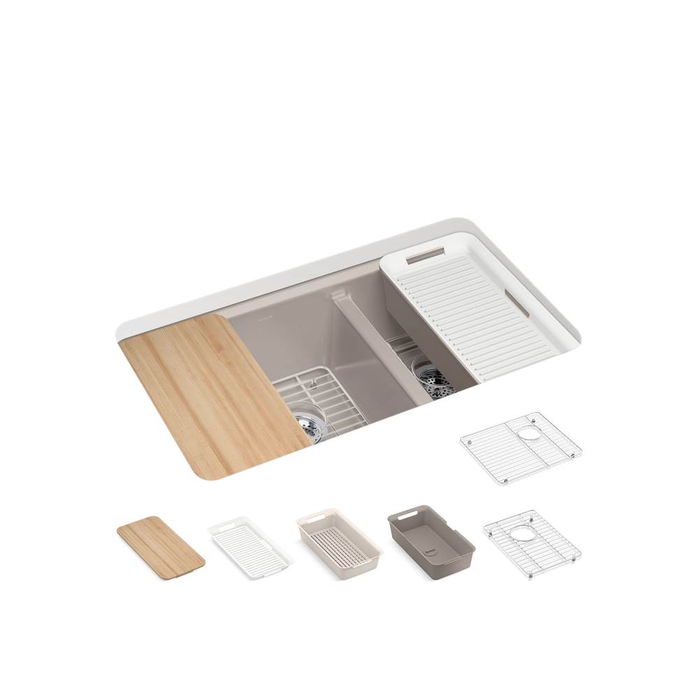 Riverby 33 in. Undermount Double-Bowl Workstation Kitchen Sink-related