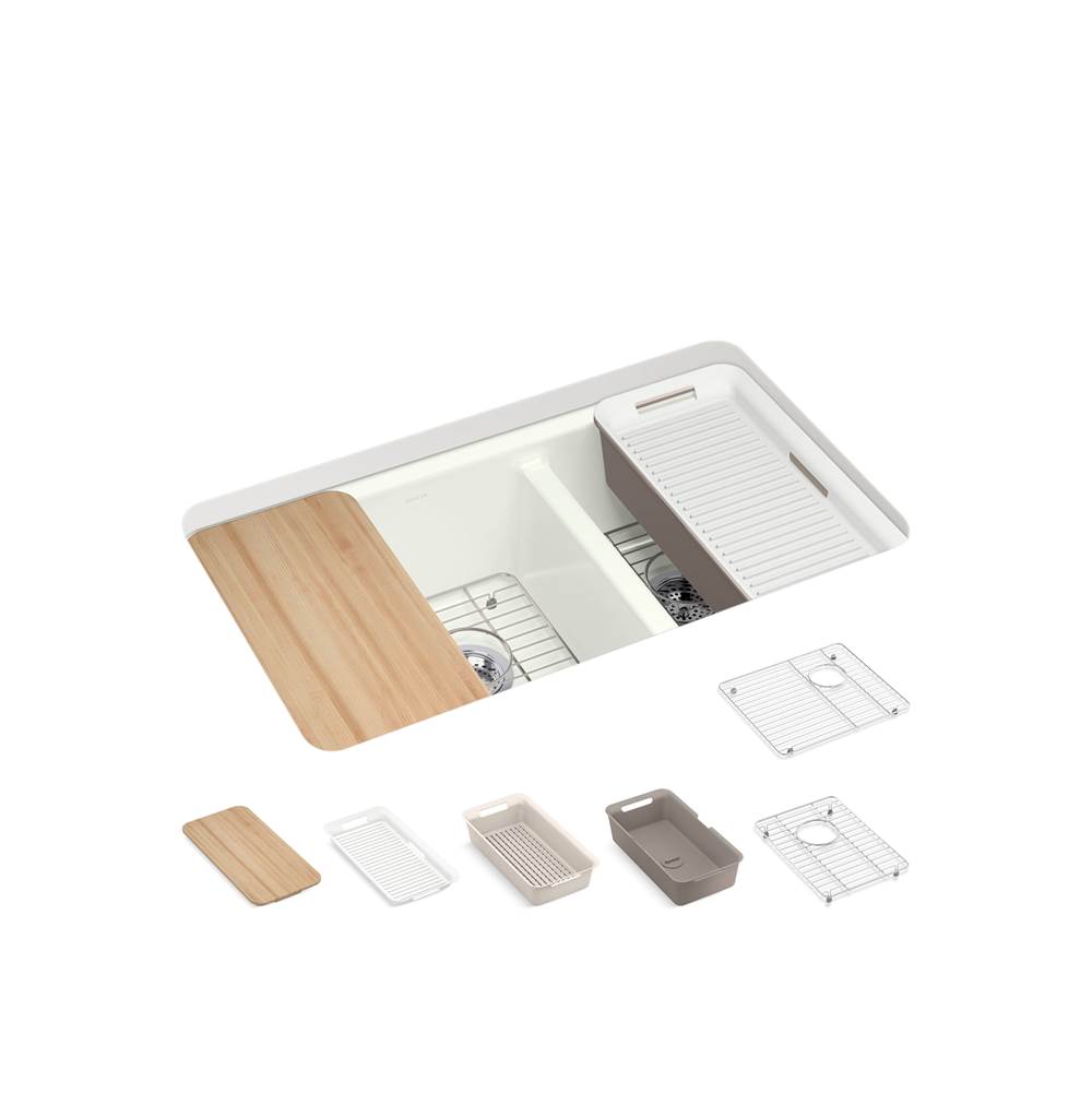 Riverby 33 in. Undermount Double-Bowl Workstation Kitchen Sink-related