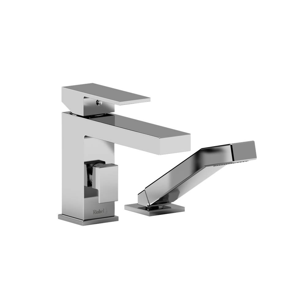 2-piece deck-mount tub filler with hand shower-related