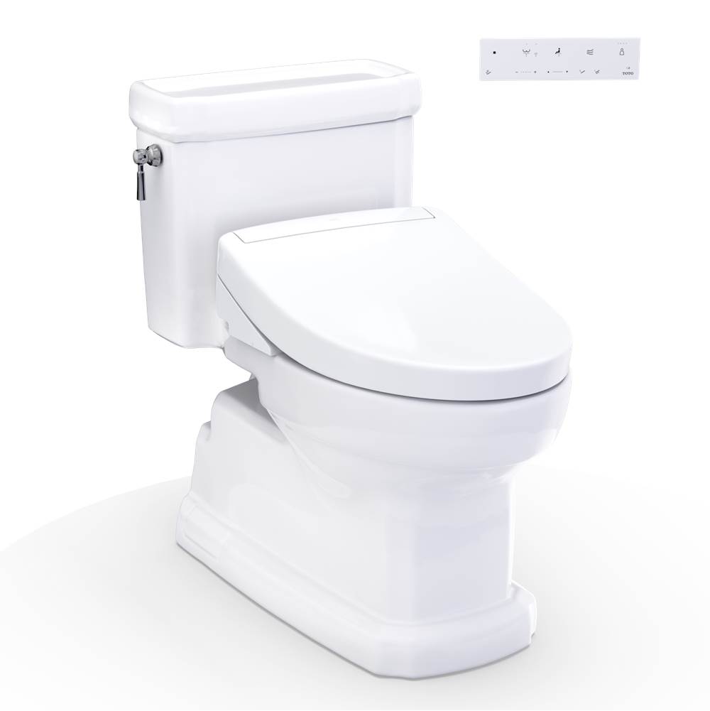 TOTO WASHLET®+ Eco Guinevere® Elongated 1.28 GPF Universal Height Toilet with S5 -shop