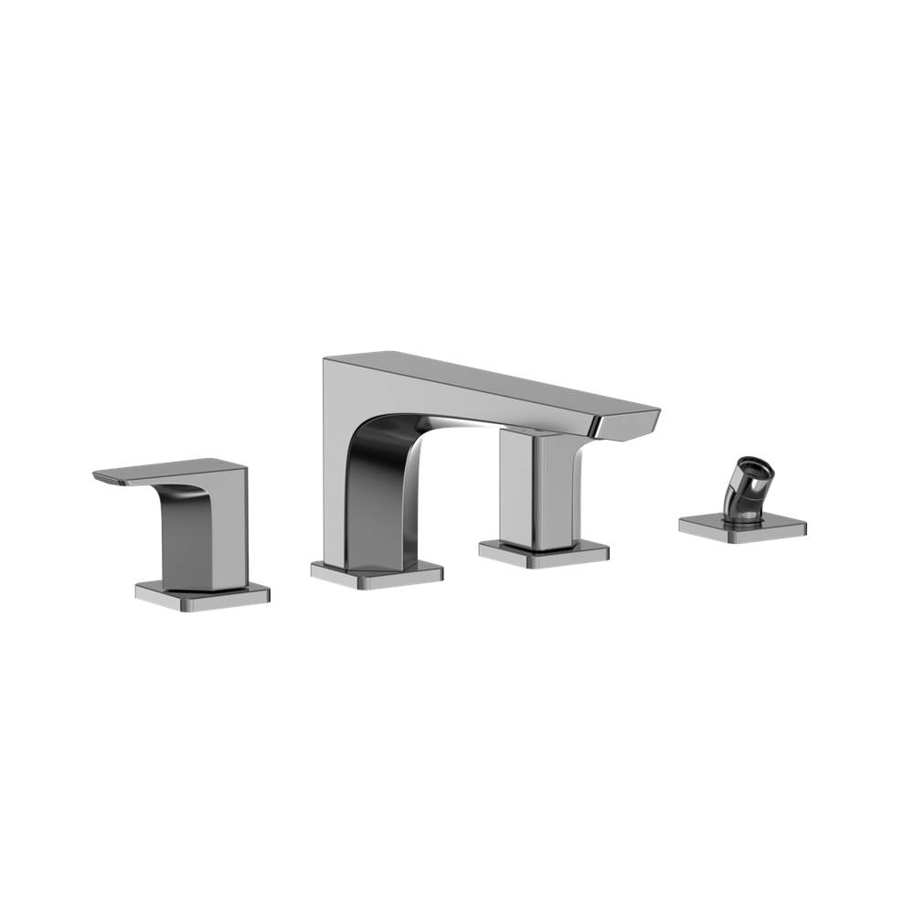TOTO GE Two-Handle Deck-Mount Roman Tub Filler Trim with Handshower, Polished Chr-related
