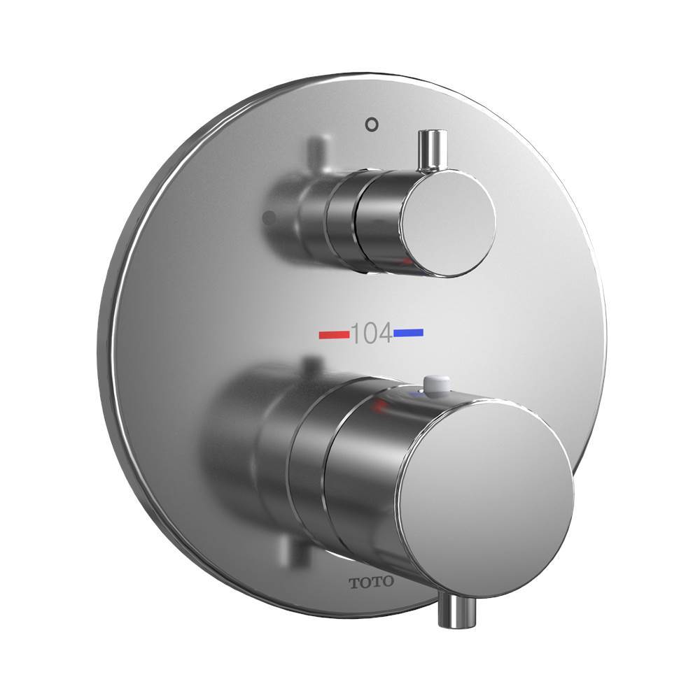 TOTO Round Thermostatic Mixing Valve with Volume Control Shower Trim, Polished Ch-related