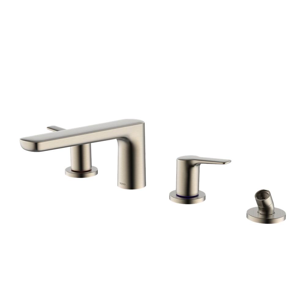 TOTO GS Four-hole Deck-Mount Roman Tub Filler Trim with Handshower, Brushed Nicke-shop