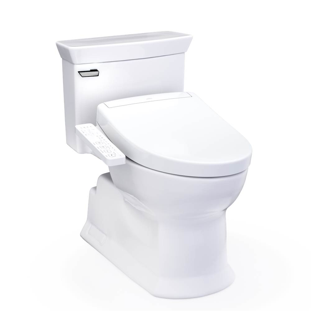 TOTO WASHLET®+ Soirée® Elongated 1.28 GPF Universal Height Toilet with S2 Bidet S-shop