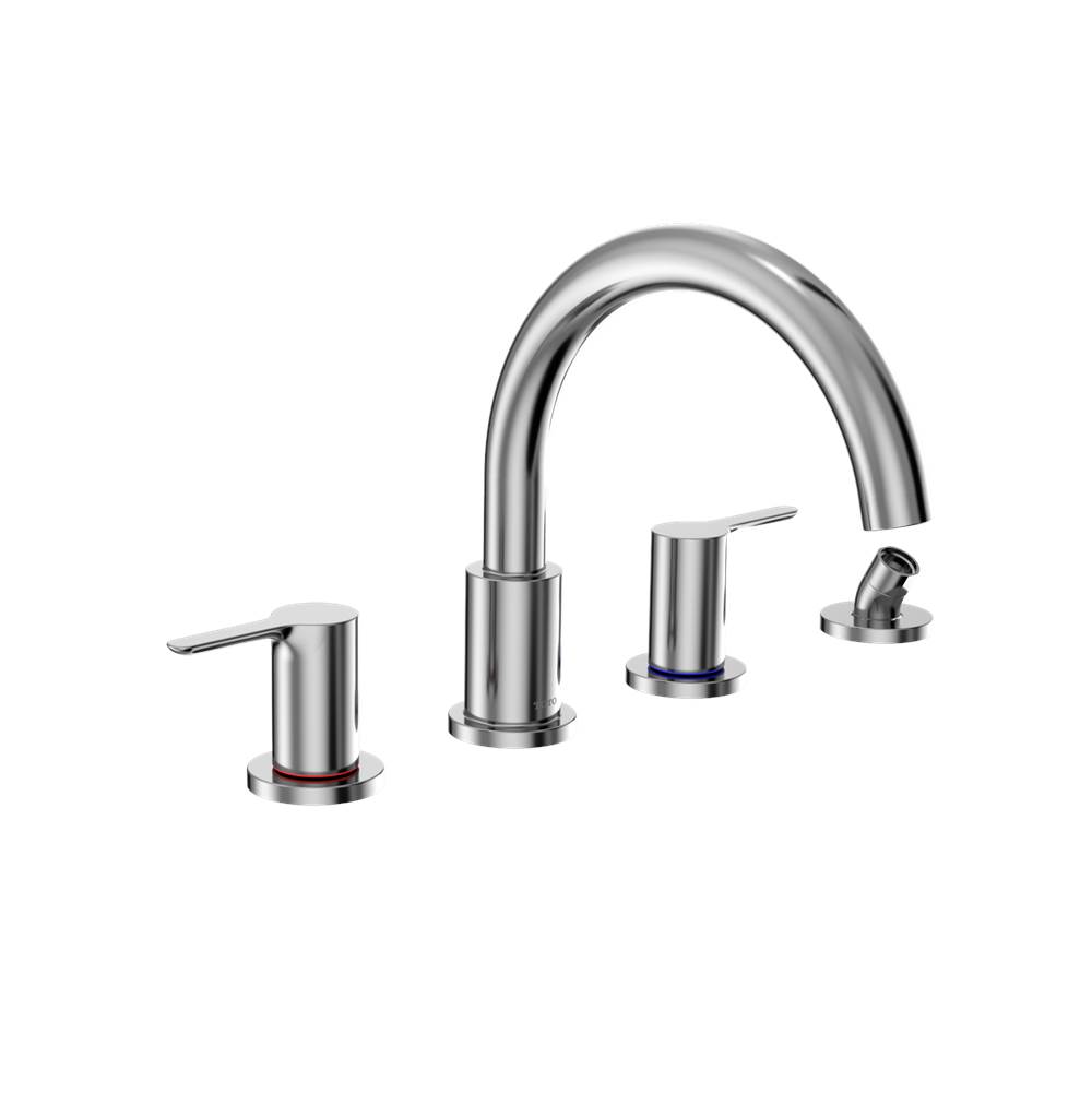 TOTO LB Two-Handle Deck-Mount Roman Tub Filler Trim with Handshower, Polished Chr-related