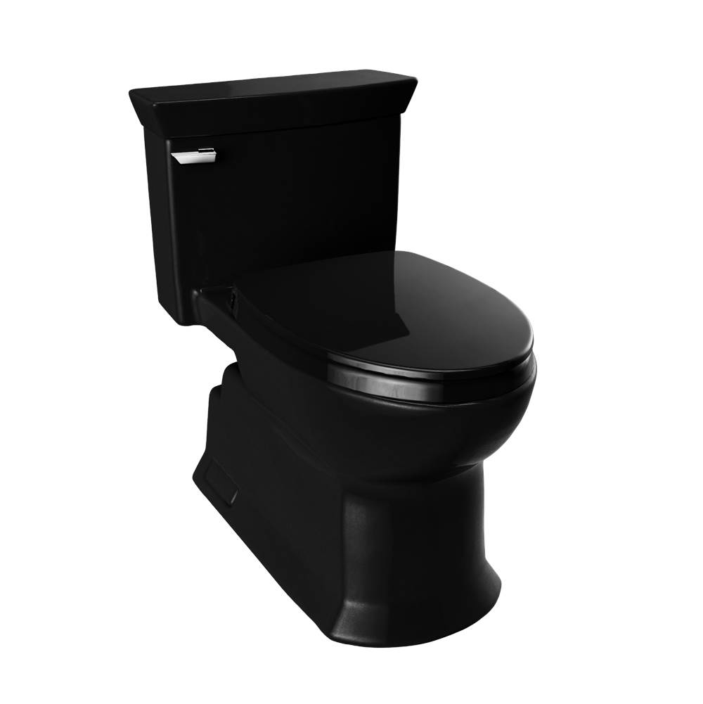 TOTO Soirée® One Piece Elongated 1.28 GPF Universal Height Skirted Toilet, Ebony-shop