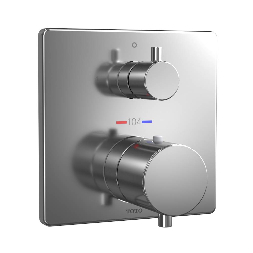 TOTO Square Thermostatic Mixing Valve with Two-Way Diverter Shower Trim, Polished-related