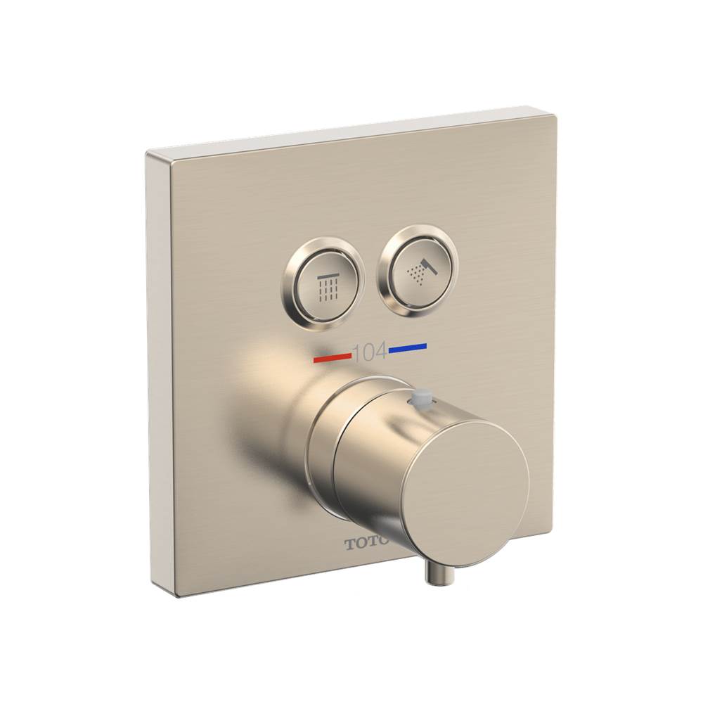 TOTO Square Thermostatic Mixing Valve with 2-Function Shower Trim, Brushed Nickel-shop