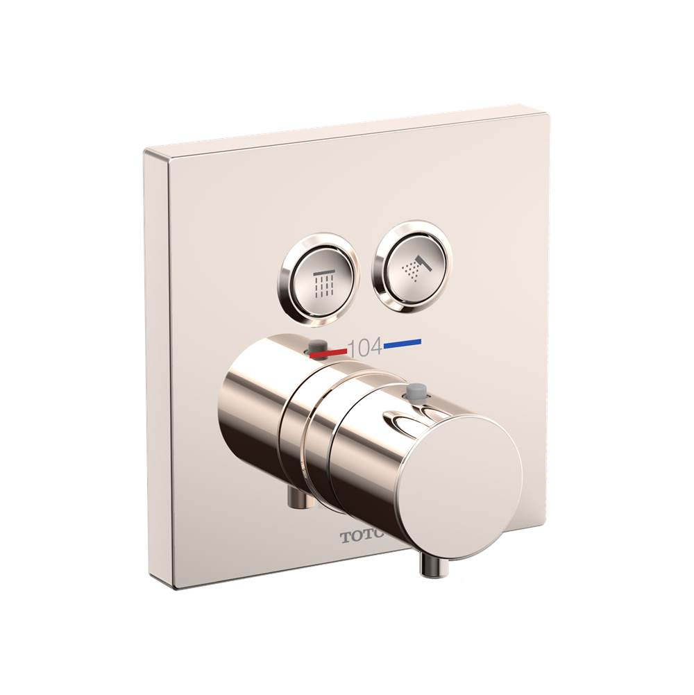 TOTO Square Thermostatic Mixing Valve with 2-Function Shower Trim, Polished Nicke-shop