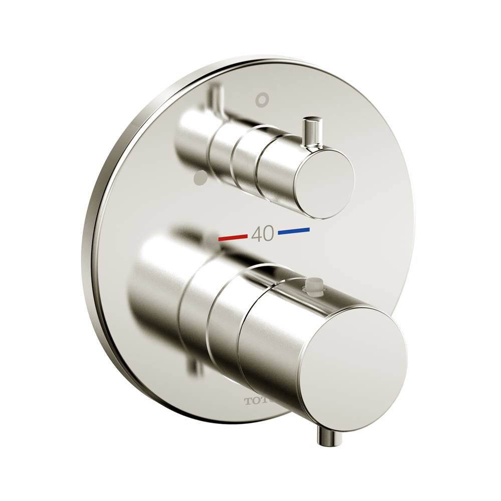 TOTO Round Thermostatic Mixing Valve with Volume Control Shower Trim, Brushed Nic-related
