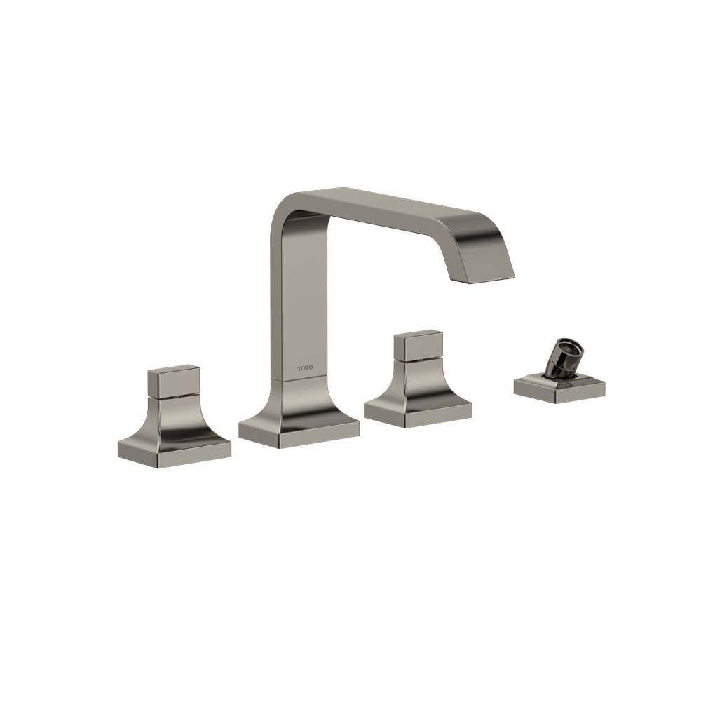 TOTO GC Two-Handle Deck-Mount Roman Tub Filler Trim with Handshower, Polished Nic-related
