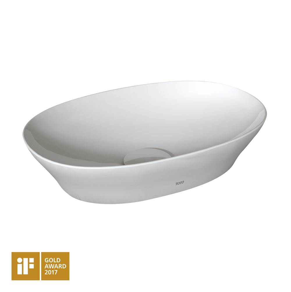 TOTO Kiwami® Oval 16 Inch Vessel Bathroom Sink with CEFIONTECT®, Cotton White-shop