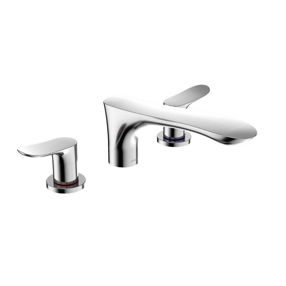 TOTO GO Two-Handle Deck-Mount Roman Tub Filler Trim, Polished Chrome-shop