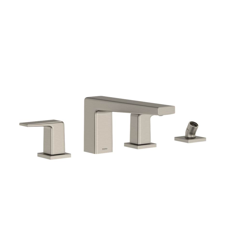 TOTO GB Two-Handle Deck-Mount Roman Tub Filler Trim with Handshower, Brushed Nick-related