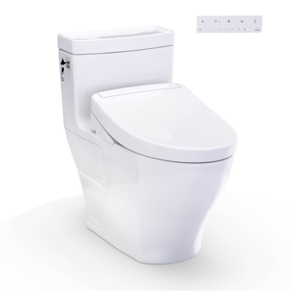 TOTO WASHLET+® Aimes One-Piece Elongated 1.28 GPF Toilet and WASHLET S5 Bidet Sea-shop